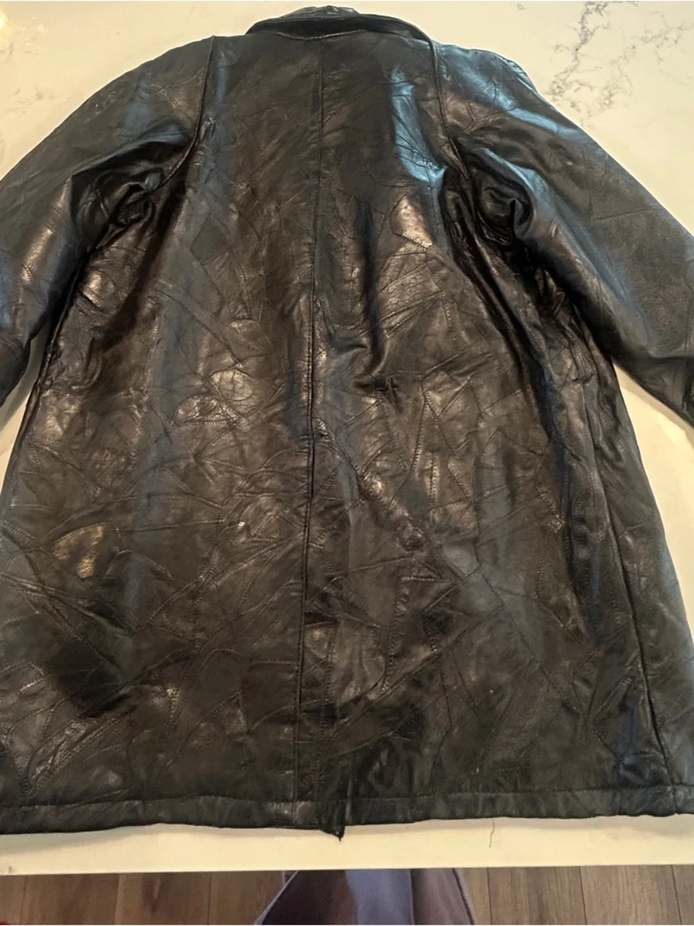 Maxam Brand Genuine Leather Italian Mosaic Design Top Grain Lambskin Blk Men’sXL